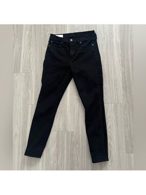 GAP True Skinny High Rise Black Jeans Size 30 Stretch Ankle Denim